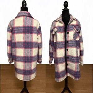 Veveret Oversized Women's Plaid Shacket Size Small